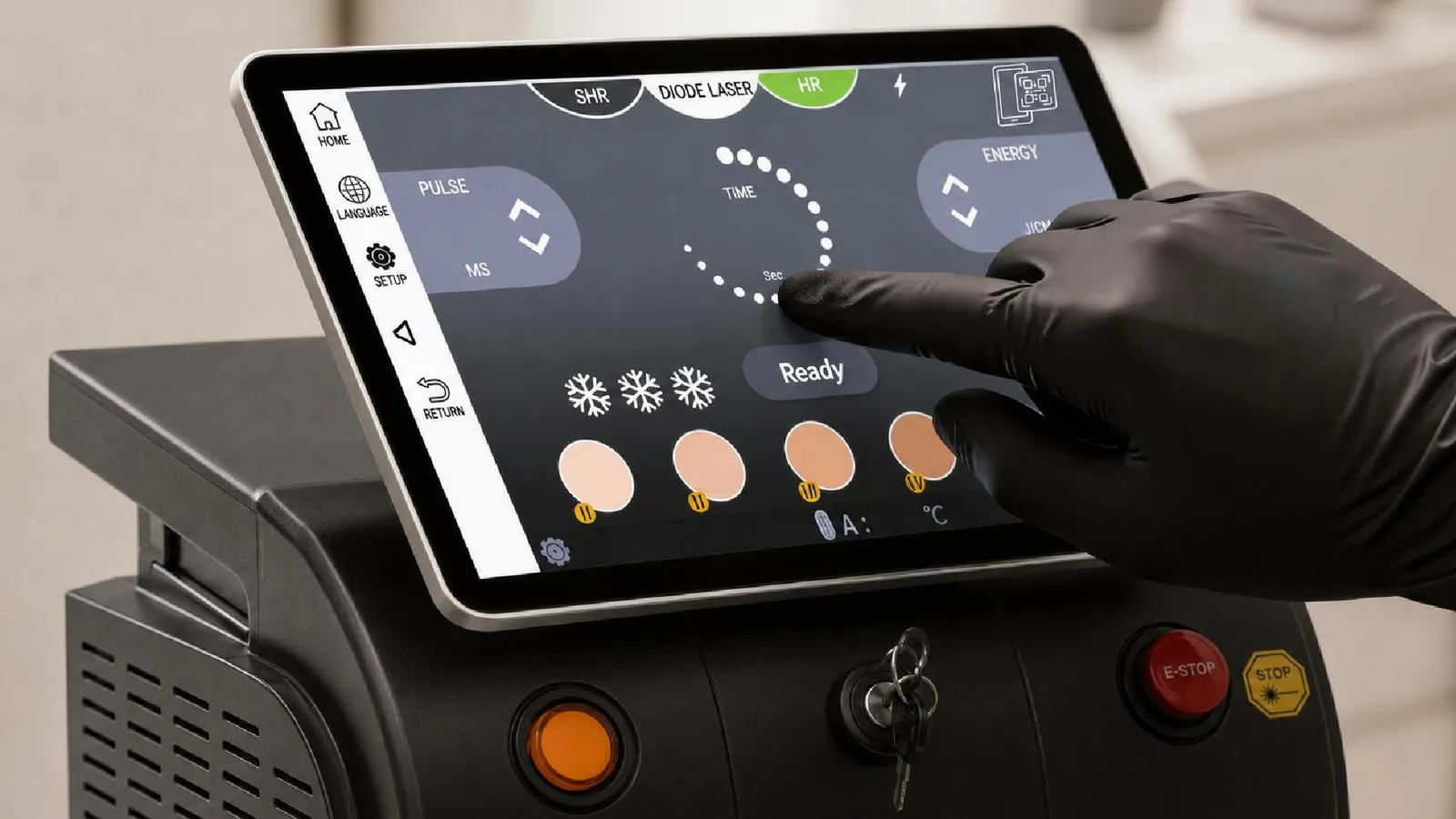 Écran tactile du XENUX EPIL System